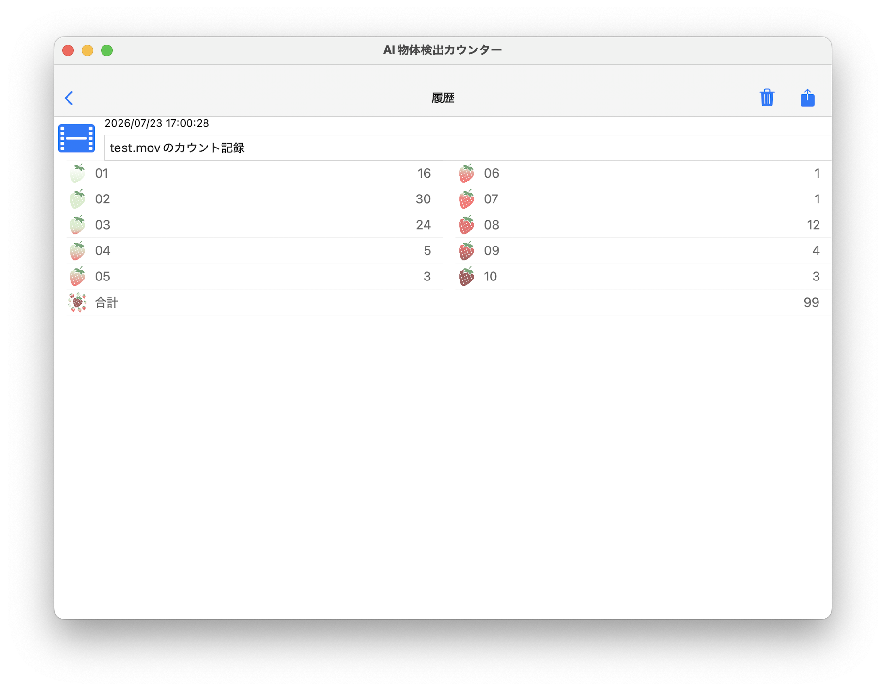 結果表示画面